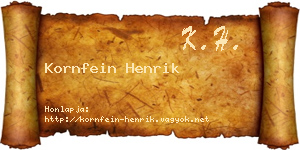 Kornfein Henrik névjegykártya